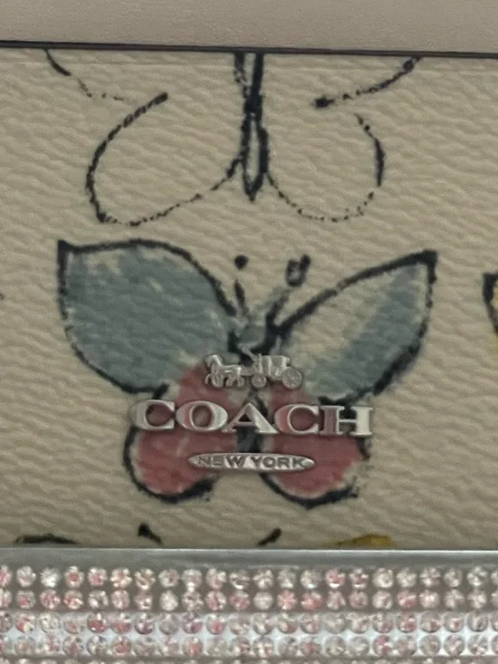 Coach Butterfly Print Card Case with Key Ring - Picture 7 of 10